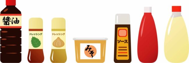 ７つの調味料のイラスト